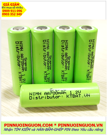 Pin sạc 1.2v AA700mAh, Pin sạc công nghiệp đầu bằng Grepow NiMh AA700mAh 1.2v, Cell pin Grepow NiMh AA700mAh 1.2v